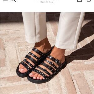 Eurotop & Brador Black Marissa Studded Sandal 38 NIB